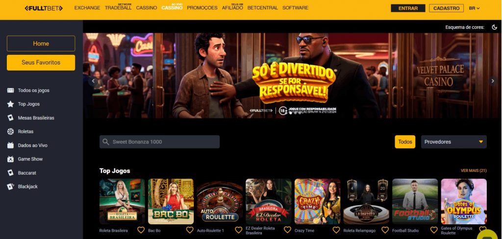 Imagem que mostra o cassino ao vivo da FulltBet